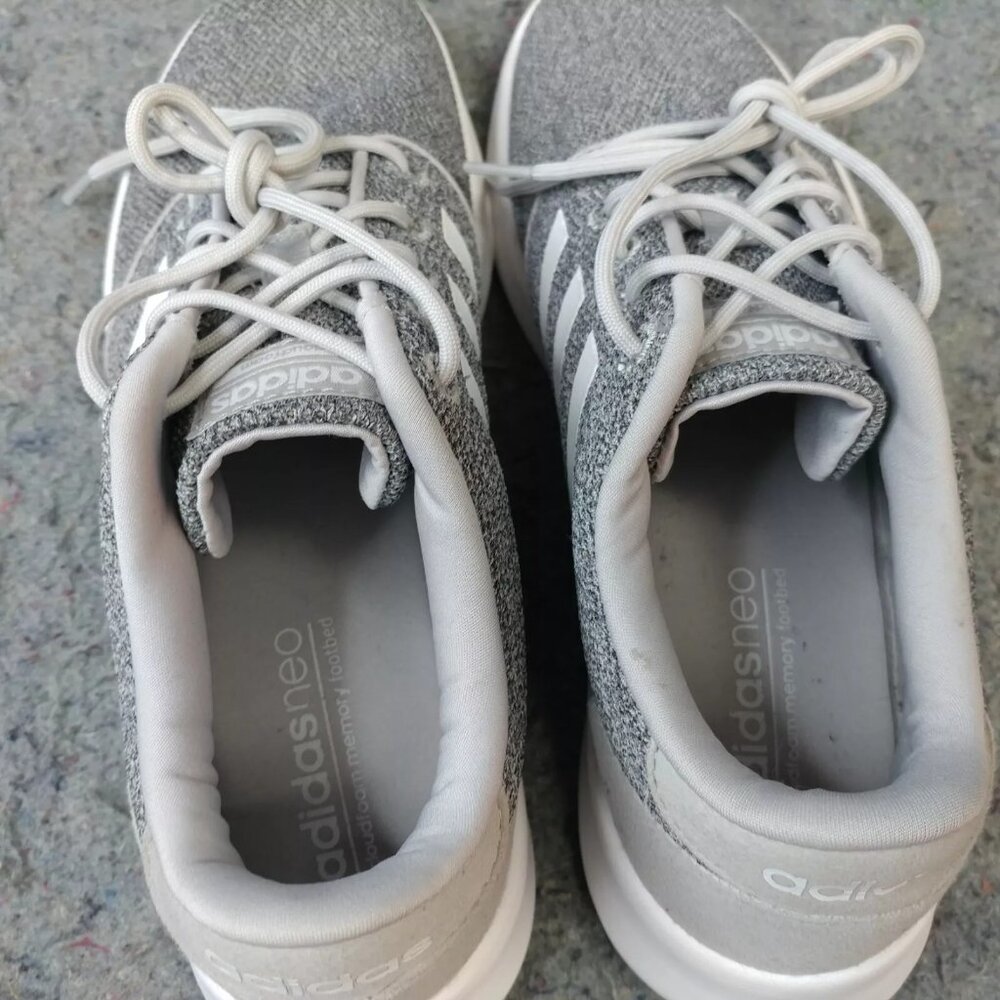 Adidas QT Racer Womens 8 Running Shoes Trainers Low Top Sneakers Cloudfoam Gray - Picture 11 of 13